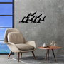 Wallity Migrant Birds Escultura de Pared de Metal Negra